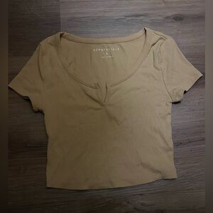 Aeropostale Women's Yellow Ribbed Crop Top